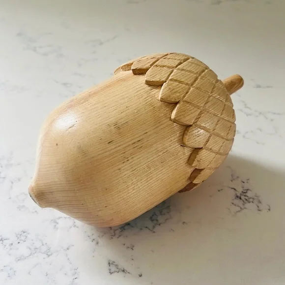 Crate&barrel Small Wood Acorn Sculpture - Picture 5 of 16